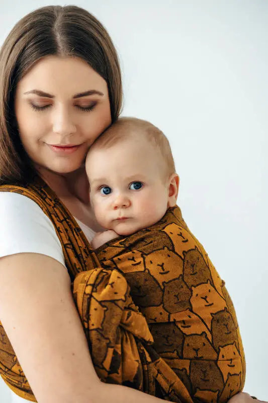 Baby Wrap, Jacquard Weave (100% cotton) - CAPYBARAS - TRIBU - Woven Baby XS - 4   long_woven_wraps    #