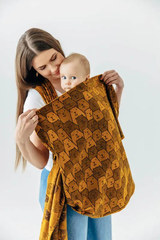 Baby Wrap, Jacquard Weave (100% cotton) - CAPYBARAS - TRIBU - Woven Baby XS - 4   long_woven_wraps    #