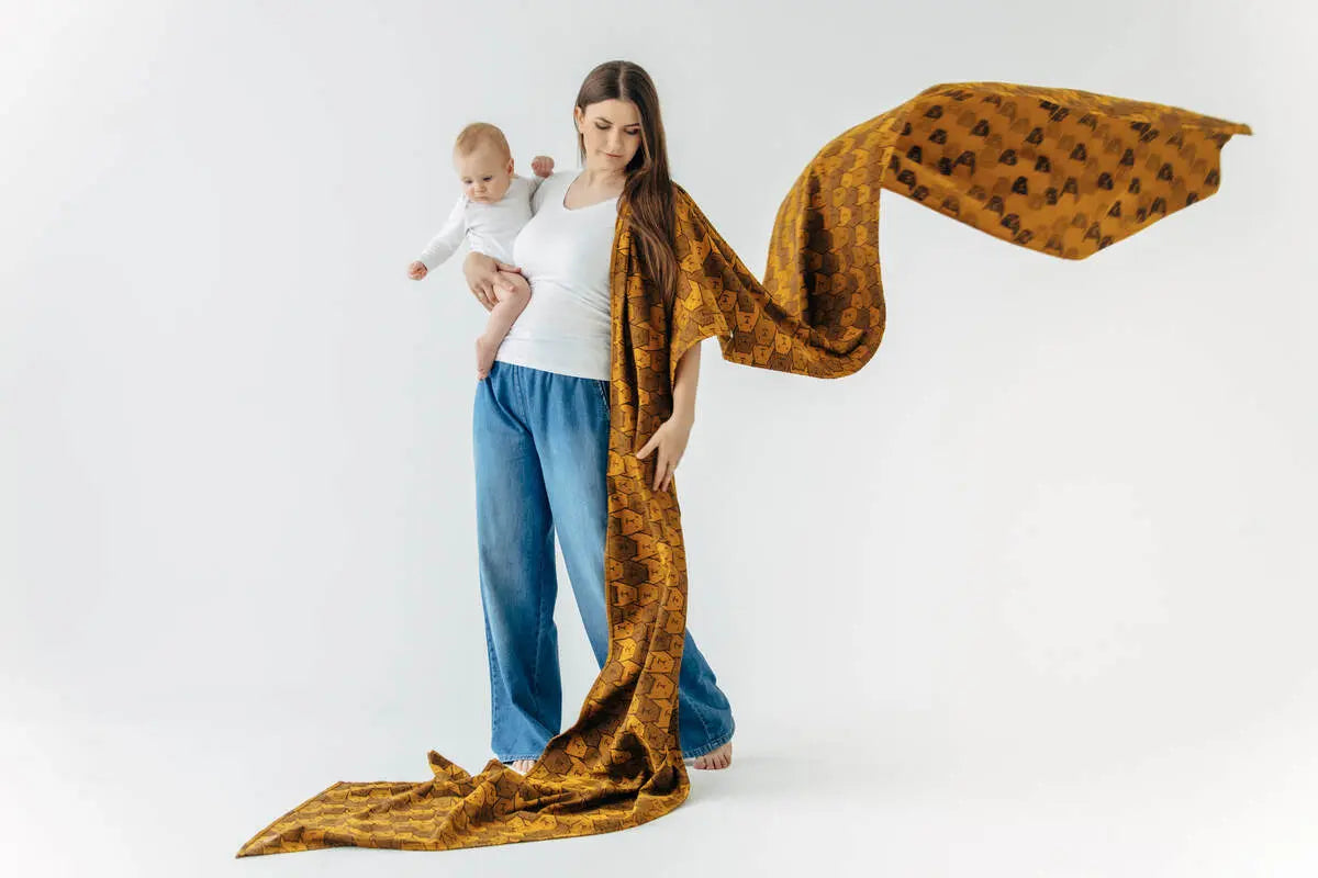 Baby Wrap, Jacquard Weave (100% cotton) - CAPYBARAS - TRIBU - Woven Baby XS - 4   long_woven_wraps    #