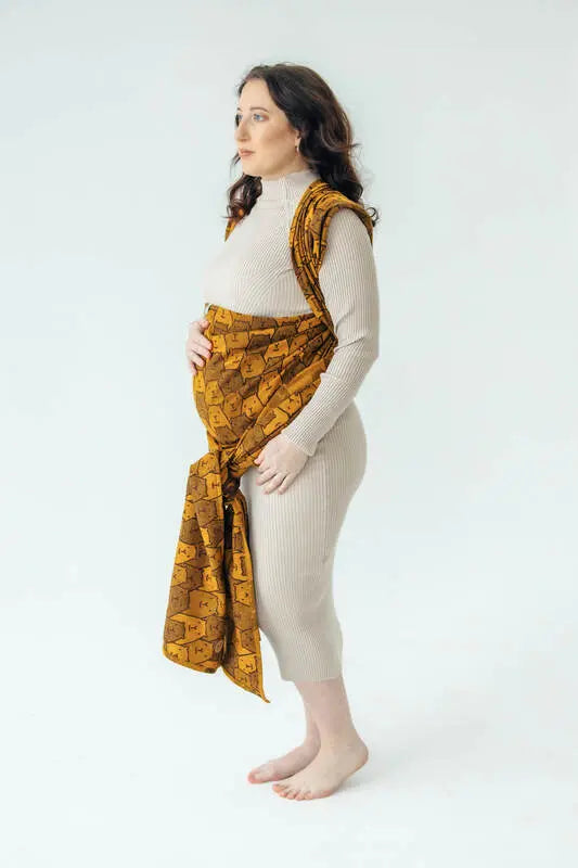 Baby Wrap, Jacquard Weave (100% cotton) - CAPYBARAS - TRIBU - Woven Baby XS - 4   long_woven_wraps    #