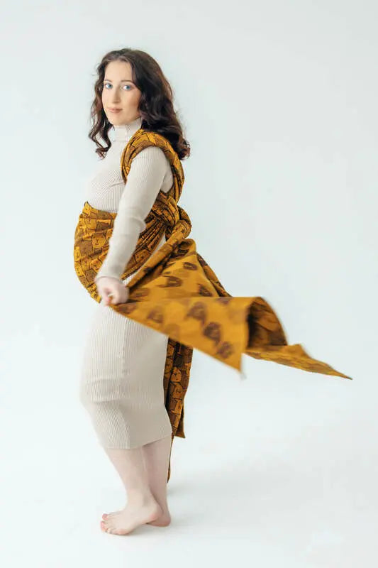 Baby Wrap, Jacquard Weave (100% cotton) - CAPYBARAS - TRIBU - Woven Baby XS - 4   long_woven_wraps    #