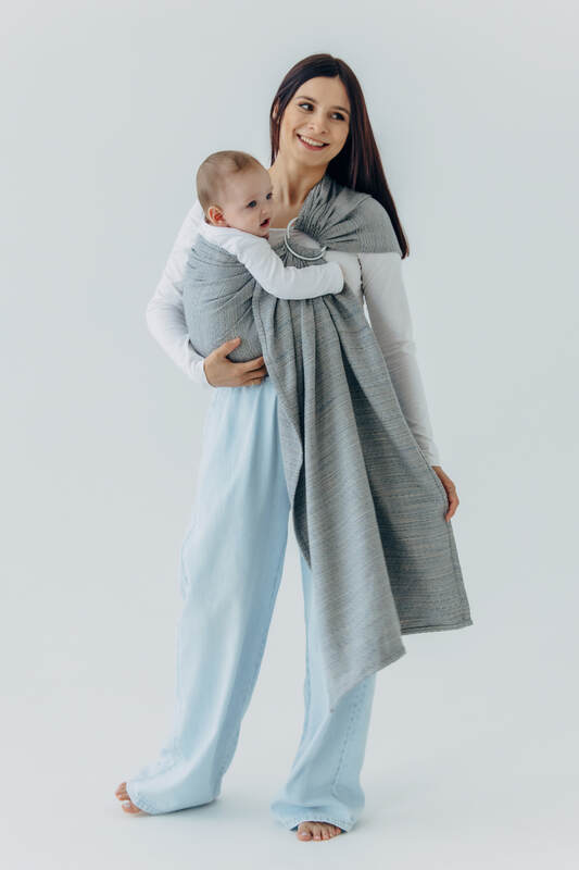 Ring Sling, Jacquard Weave (54% silk, 46% cotton), with gathered shoulder - LITTLE LOVE - MUNA - standard 1.8m - Woven Baby Title - Default Title   ring_slings    #