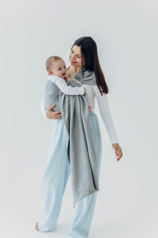 Ring Sling, Jacquard Weave (54% silk, 46% cotton), with gathered shoulder - LITTLE LOVE - MUNA - standard 1.8m - Woven Baby Title - Default Title   ring_slings    #