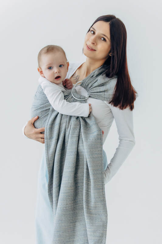 Ring Sling, Jacquard Weave (54% silk, 46% cotton), with gathered shoulder - LITTLE LOVE - MUNA - standard 1.8m - Woven Baby Title - Default Title   ring_slings    #