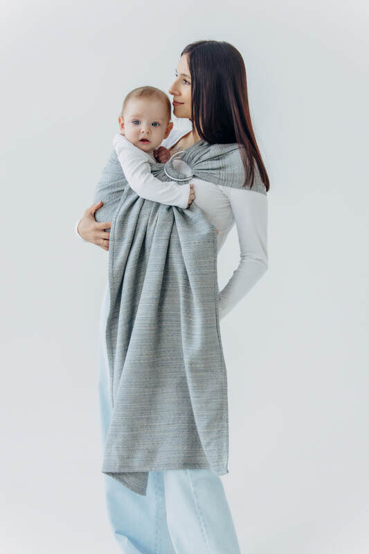 Ring Sling, Jacquard Weave (54% silk, 46% cotton), with gathered shoulder - LITTLE LOVE - MUNA - standard 1.8m - Woven Baby    ring_slings    #