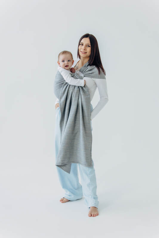Ring Sling, Jacquard Weave (54% silk, 46% cotton), with gathered shoulder - LITTLE LOVE - MUNA - standard 1.8m - Woven Baby    ring_slings    #