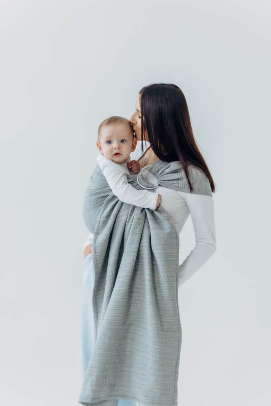 Ring Sling, Jacquard Weave (54% silk, 46% cotton), with gathered shoulder - LITTLE LOVE - MUNA - standard 1.8m - Woven Baby    ring_slings    #