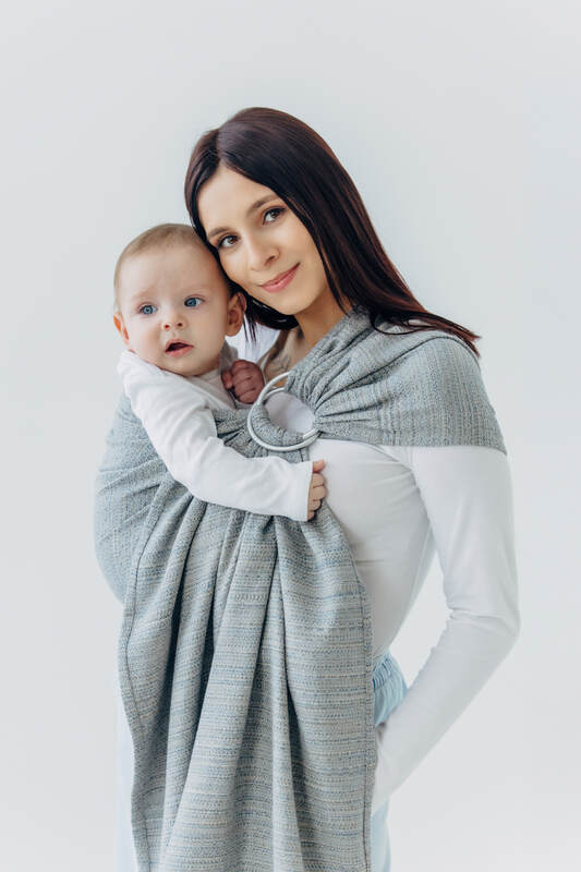 Ring Sling, Jacquard Weave (54% silk, 46% cotton), with gathered shoulder - LITTLE LOVE - MUNA - standard 1.8m - Woven Baby    ring_slings    #