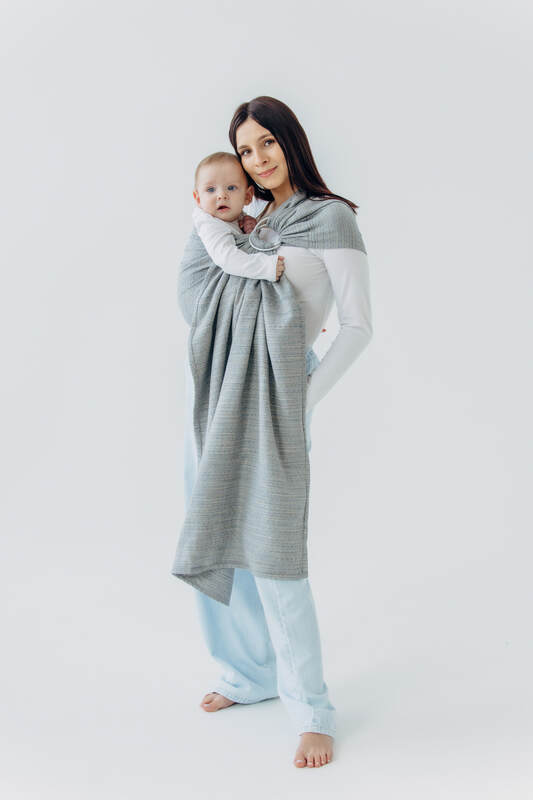 Ring Sling, Jacquard Weave (54% silk, 46% cotton), with gathered shoulder - LITTLE LOVE - MUNA - standard 1.8m - Woven Baby    ring_slings    #