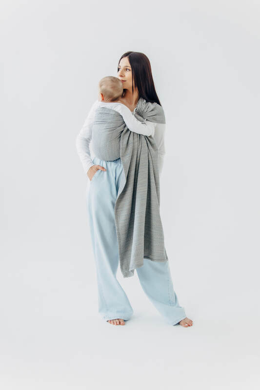 Ring Sling, Jacquard Weave (54% silk, 46% cotton), with gathered shoulder - LITTLE LOVE - MUNA - standard 1.8m - Woven Baby    ring_slings    #