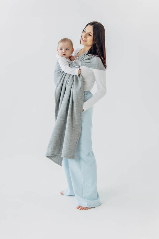 Ring Sling, Jacquard Weave (54% silk, 46% cotton), with gathered shoulder - LITTLE LOVE - MUNA - standard 1.8m - Woven Baby    ring_slings    #