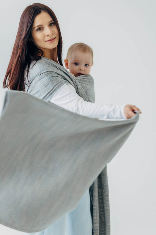 Baby Wrap, Jacquard Weave (54% silk, 46% cotton) - LITTLE LOVE - MUNA (grade B) - Woven Baby Size - L-Size - M   long_woven_wraps    #