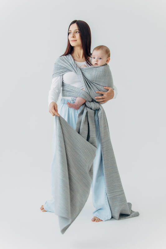 Baby Wrap, Jacquard Weave (54% silk, 46% cotton) - LITTLE LOVE - MUNA (grade B) - Woven Baby Size - L-Size - M   long_woven_wraps    #