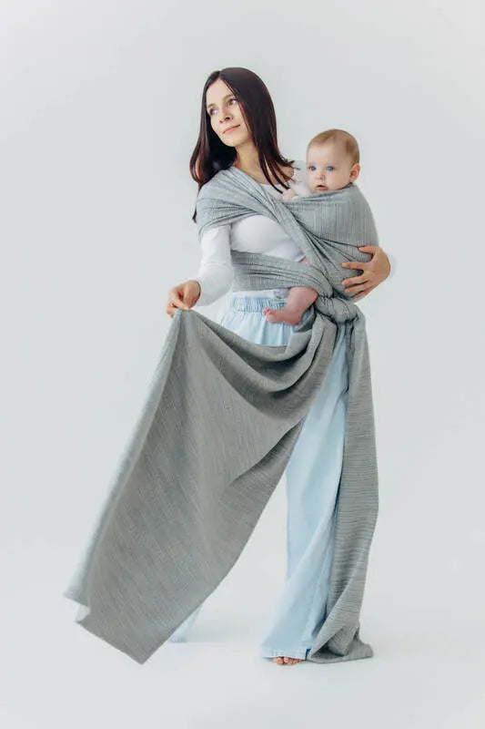 Baby Wrap, Jacquard Weave (54% silk, 46% cotton) - LITTLE LOVE - MUNA - Woven Baby XS - 4   long_woven_wraps    #