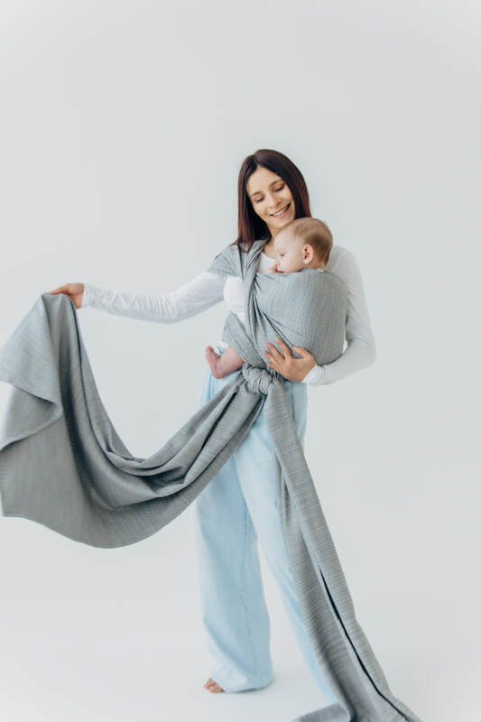 Baby Wrap, Jacquard Weave (54% silk, 46% cotton) - LITTLE LOVE - MUNA (grade B) - Woven Baby Size - L-Size - M   long_woven_wraps    #