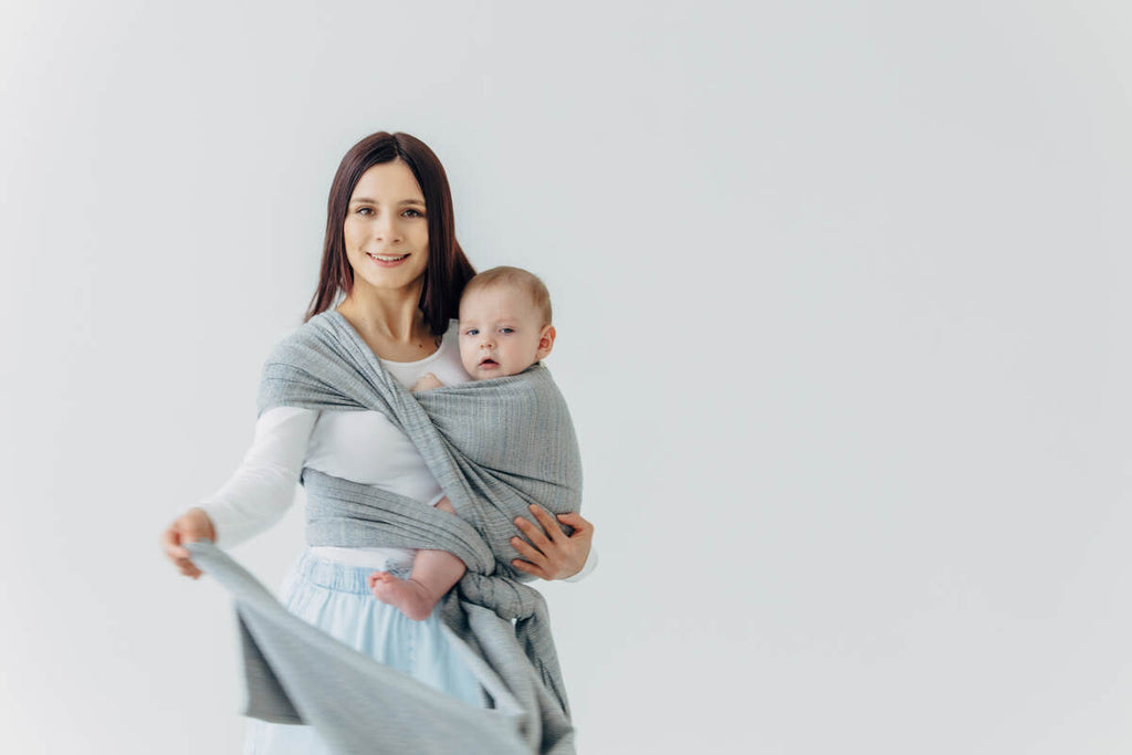 Baby Wrap, Jacquard Weave (54% silk, 46% cotton) - LITTLE LOVE - MUNA (grade B) - Woven Baby Size - L-Size - M   long_woven_wraps    #
