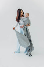 Baby Wrap, Jacquard Weave (54% silk, 46% cotton) - LITTLE LOVE - MUNA (grade B) - Woven Baby Size - L-Size - M   long_woven_wraps    #