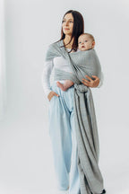 Baby Wrap, Jacquard Weave (54% silk, 46% cotton) - LITTLE LOVE - MUNA (grade B) - Woven Baby Size - L-Size - M   long_woven_wraps    #