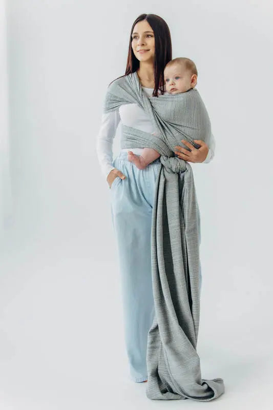 Baby Wrap, Jacquard Weave (54% silk, 46% cotton) - LITTLE LOVE - MUNA (grade B) - Woven Baby M - 6   long_woven_wraps    #