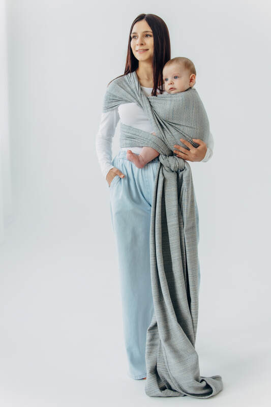 Baby Wrap, Jacquard Weave (54% silk, 46% cotton) - LITTLE LOVE - MUNA (grade B) - Woven Baby Size - L-Size - M   long_woven_wraps    #