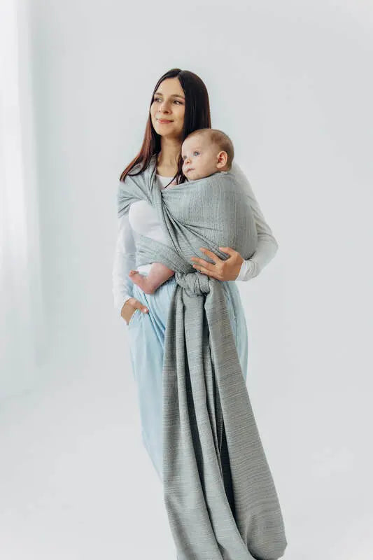 Baby Wrap, Jacquard Weave (54% silk, 46% cotton) - LITTLE LOVE - MUNA (grade B) - Woven Baby M - 6   long_woven_wraps    #