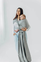 Baby Wrap, Jacquard Weave (54% silk, 46% cotton) - LITTLE LOVE - MUNA (grade B) - Woven Baby M - 6   long_woven_wraps    #
