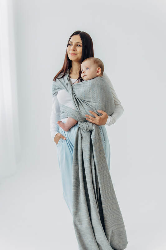 Baby Wrap, Jacquard Weave (54% silk, 46% cotton) - LITTLE LOVE - MUNA (grade B) - Woven Baby Size - L-Size - M   long_woven_wraps    #
