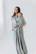 Baby Wrap, Jacquard Weave (54% silk, 46% cotton) - LITTLE LOVE - MUNA (grade B) - Woven Baby Size - L-Size - M   long_woven_wraps    #