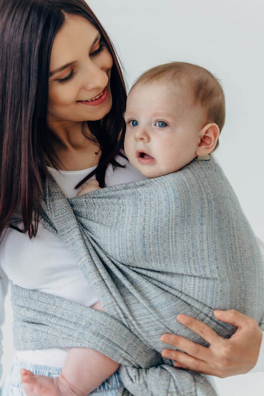 Baby Wrap, Jacquard Weave (54% silk, 46% cotton) - LITTLE LOVE - MUNA (grade B) - Woven Baby Size - L-Size - M   long_woven_wraps    #
