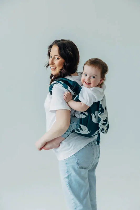 Lenny Buckle Onbuhimo PRO baby carrier, jacquard weave (100% bamboo viscose) - BIRDY - SKYWARD - Woven Baby Size - Standard   buckle_onbu_pro_carriers    #