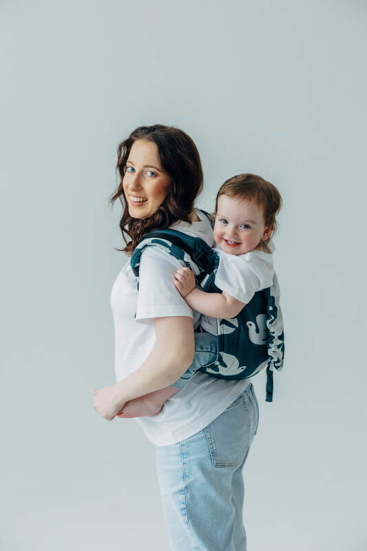 Lenny Buckle Onbuhimo PRO baby carrier, jacquard weave (100% bamboo viscose) - BIRDY - SKYWARD