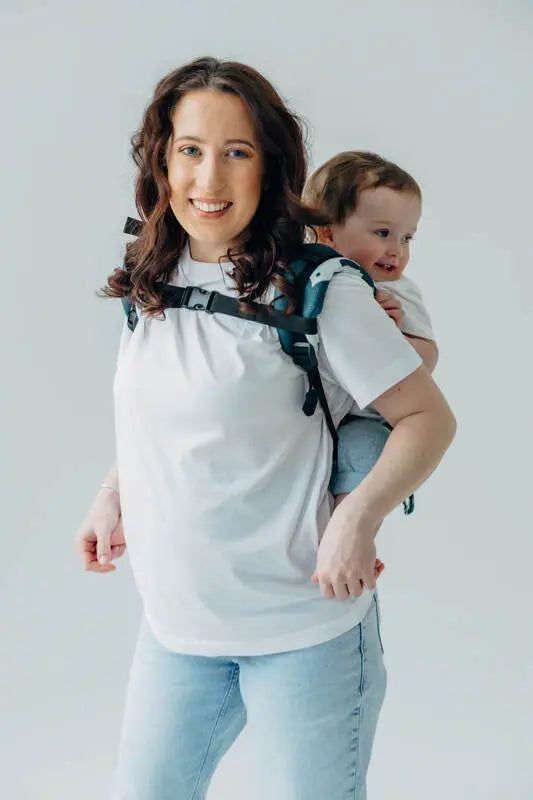 Lenny Buckle Onbuhimo PRO baby carrier, jacquard weave (100% bamboo viscose) - BIRDY - SKYWARD - Woven Baby Size - Standard   buckle_onbu_pro_carriers    #