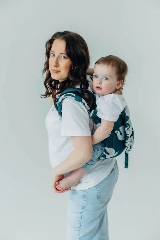 Lenny Buckle Onbuhimo PRO baby carrier, jacquard weave (100% bamboo viscose) - BIRDY - SKYWARD - Woven Baby Standard   buckle_onbu_pro_carriers    #