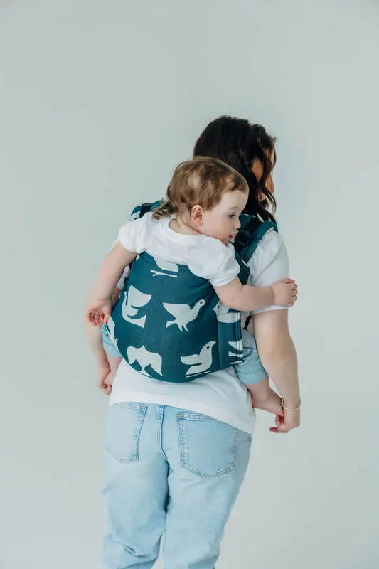 Lenny Buckle Onbuhimo PRO baby carrier, jacquard weave (100% bamboo viscose) - BIRDY - SKYWARD - Woven Baby Standard   buckle_onbu_pro_carriers    #