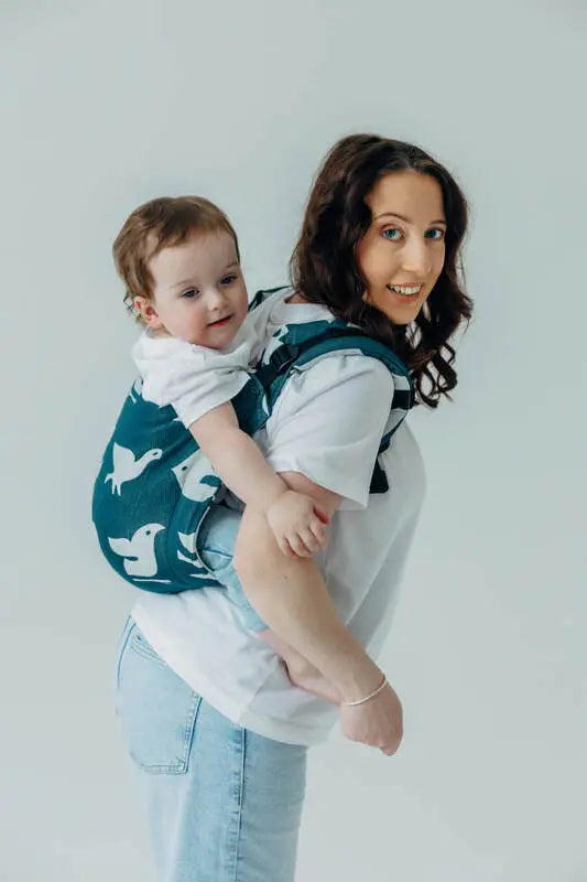 Lenny Buckle Onbuhimo PRO baby carrier, jacquard weave (100% bamboo viscose) - BIRDY - SKYWARD - Woven Baby Standard   buckle_onbu_pro_carriers    #