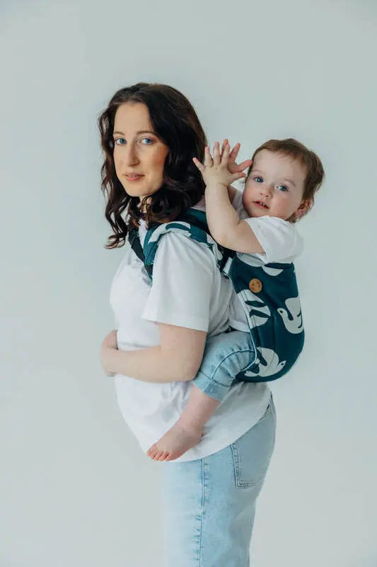 Lenny Buckle Onbuhimo PRO baby carrier, jacquard weave (100% bamboo viscose) - BIRDY - SKYWARD - Woven Baby Standard   buckle_onbu_pro_carriers    #