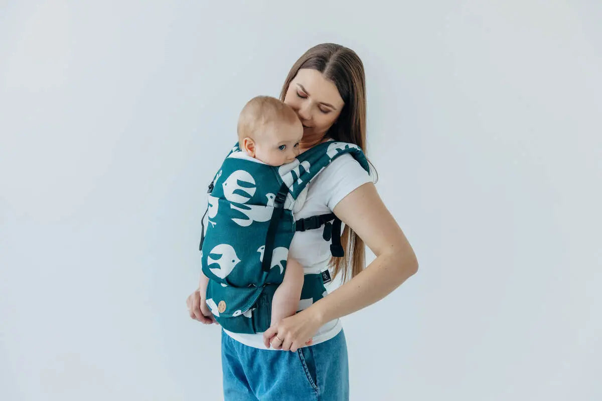 LennyLight Carrier, jacquard weave, 100% bamboo viscose - BIRDY - SKYWARD - Woven Baby Size - Standard   lenny_light    #