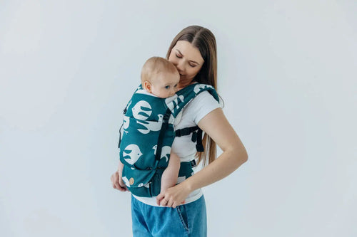 LennyLight Carrier, jacquard weave, 100% bamboo viscose - BIRDY - SKYWARD - Woven Baby Size - Standard   lenny_light    #