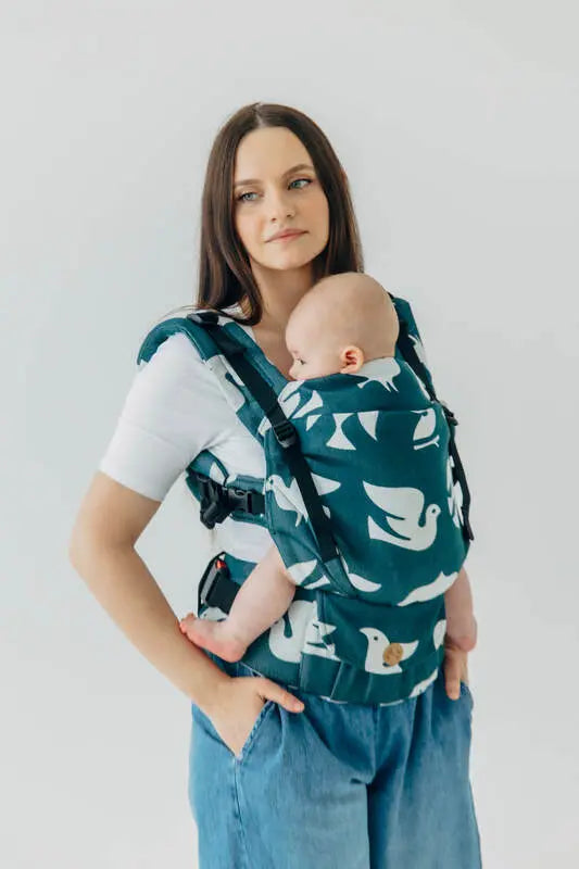 LennyUpGrade PRO Carrier, jacquard weave, 100% bamboo viscose - BIRDY - SKYWARD - Woven Baby Size - Standard   lenny_upgrade_pro    #