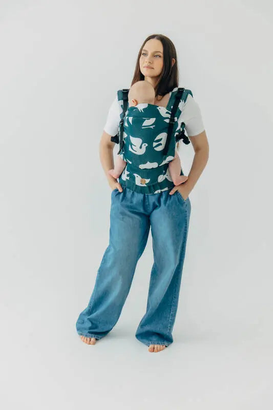 LennyUpGrade PRO Carrier, jacquard weave, 100% bamboo viscose - BIRDY - SKYWARD - Woven Baby Size - Standard   lenny_upgrade_pro    #