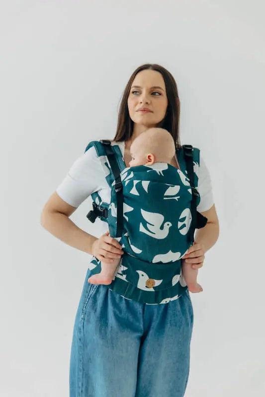 LennyUpGrade PRO Carrier, jacquard weave, 100% bamboo viscose - BIRDY - SKYWARD - Woven Baby Size - Standard   lenny_upgrade_pro    #