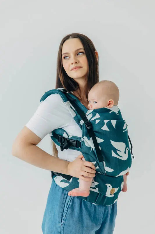 LennyUpGrade PRO Carrier, jacquard weave, 100% bamboo viscose - BIRDY - SKYWARD - Woven Baby Standard   lenny_upgrade_pro    #