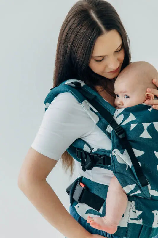 LennyUpGrade PRO Carrier, jacquard weave, 100% bamboo viscose - BIRDY - SKYWARD - Woven Baby Standard   lenny_upgrade_pro    #