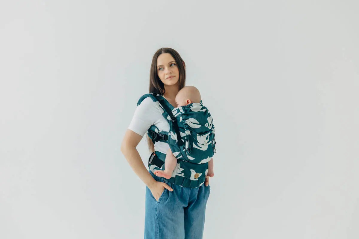 LennyUpGrade PRO Carrier, jacquard weave, 100% bamboo viscose - BIRDY - SKYWARD - Woven Baby Standard   lenny_upgrade_pro    #