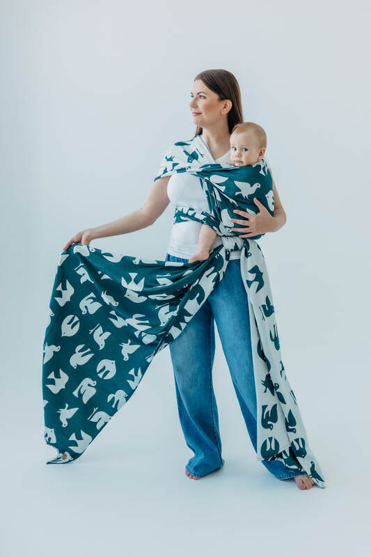 Baby Wrap, Jacquard Weave (100% bamboo viscose) - BIRDY - SKYWARD