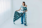 Baby Wrap, Jacquard Weave (100% bamboo viscose) - BIRDY - SKYWARD - Woven Baby XS - 4   long_woven_wraps    #