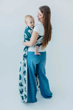 Baby Wrap, Jacquard Weave (100% bamboo viscose) - BIRDY - SKYWARD - Woven Baby XS - 4   long_woven_wraps    #