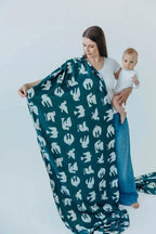 Baby Wrap, Jacquard Weave (100% bamboo viscose) - BIRDY - SKYWARD - Woven Baby XS - 4   long_woven_wraps    #