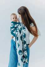 Ring Sling, Jacquard Weave (100% bamboo viscose), with gathered shoulder - BIRDY - SKYWARD - standard 1.8m - Woven Baby    ring_slings    #