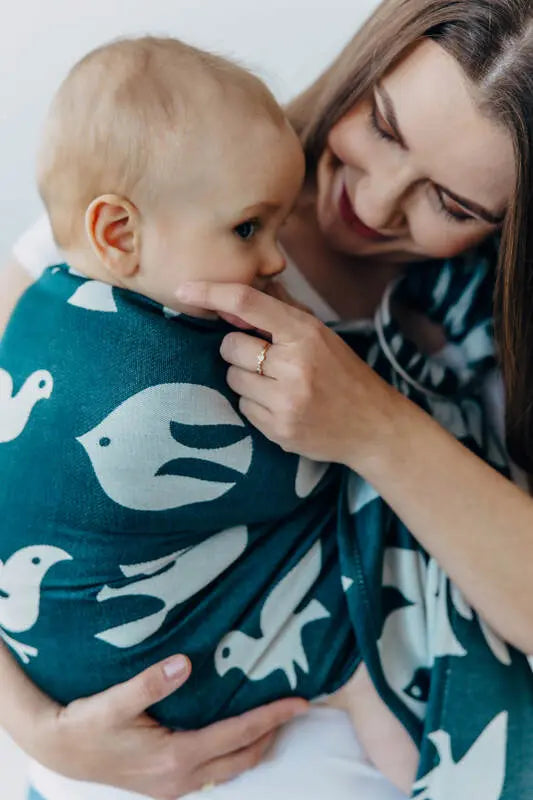 Ring Sling, Jacquard Weave (100% bamboo viscose), with gathered shoulder - BIRDY - SKYWARD - standard 1.8m - Woven Baby    ring_slings    #